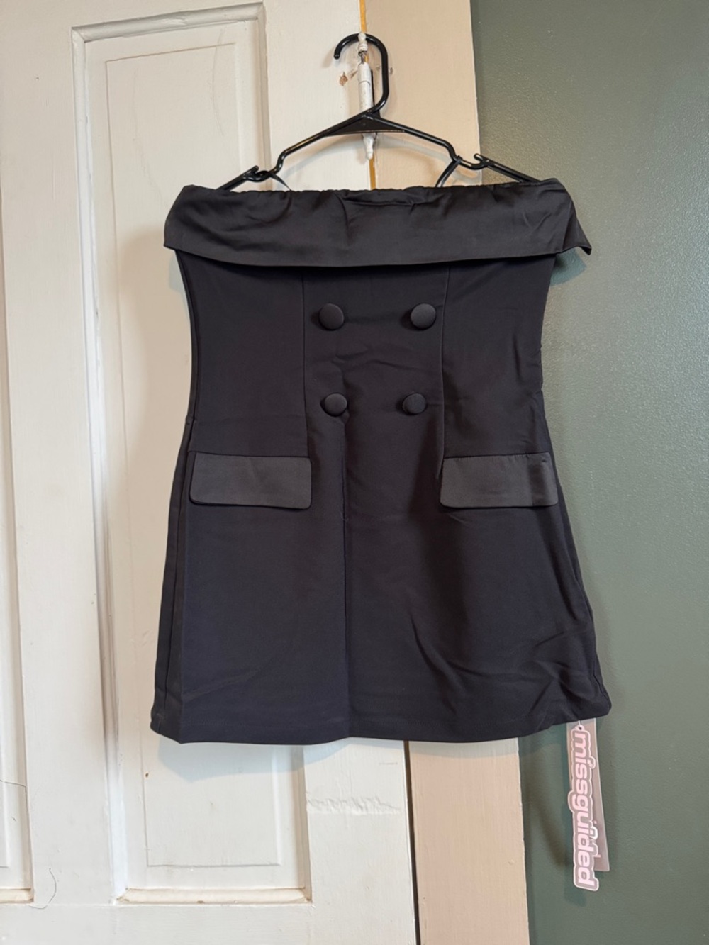 Missguided Black Dress with Pink Logo Tag